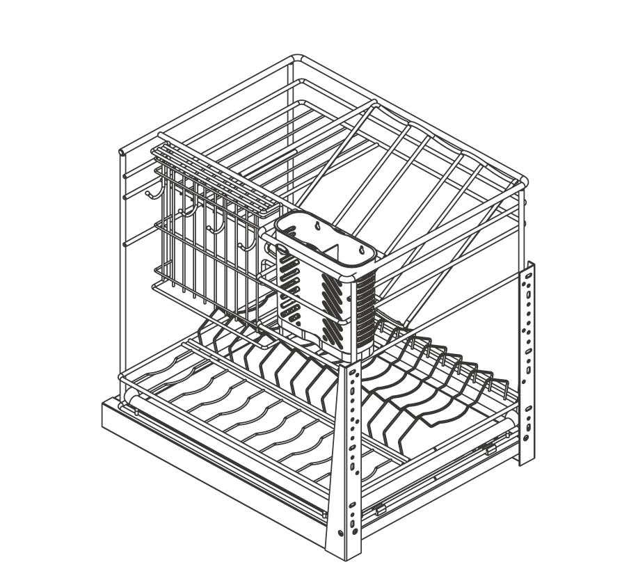 Multi Level Pull Out Versatile Kitchen Basket (PTJ010J)