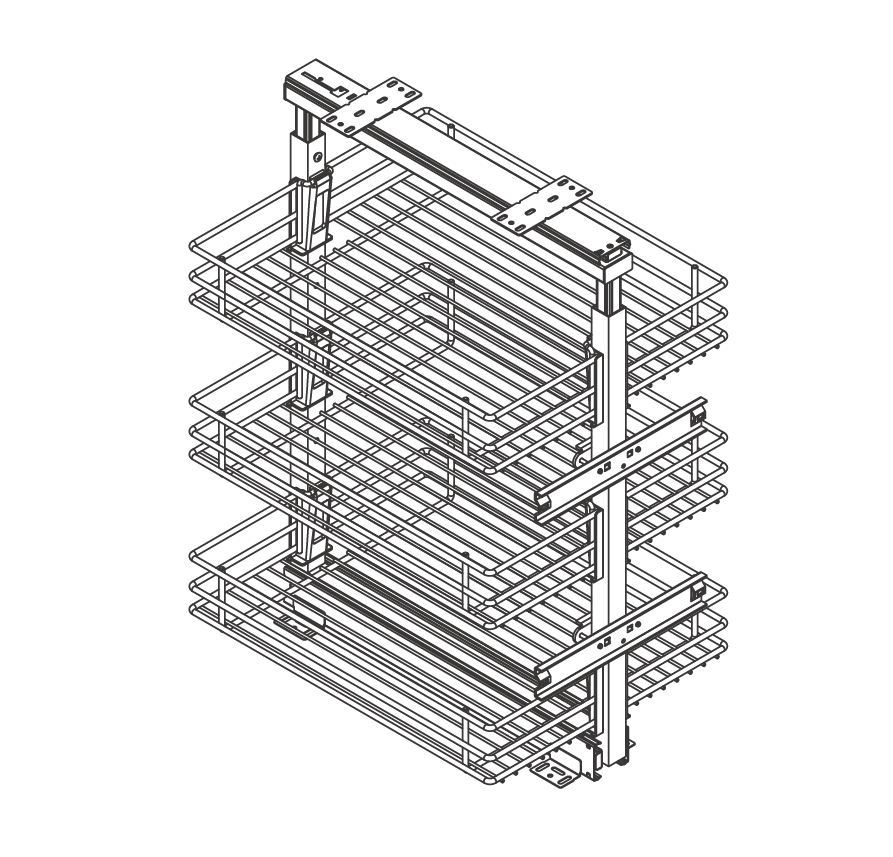 3 Layer Pull Out Kitchen Basket (PTJ011/B)
