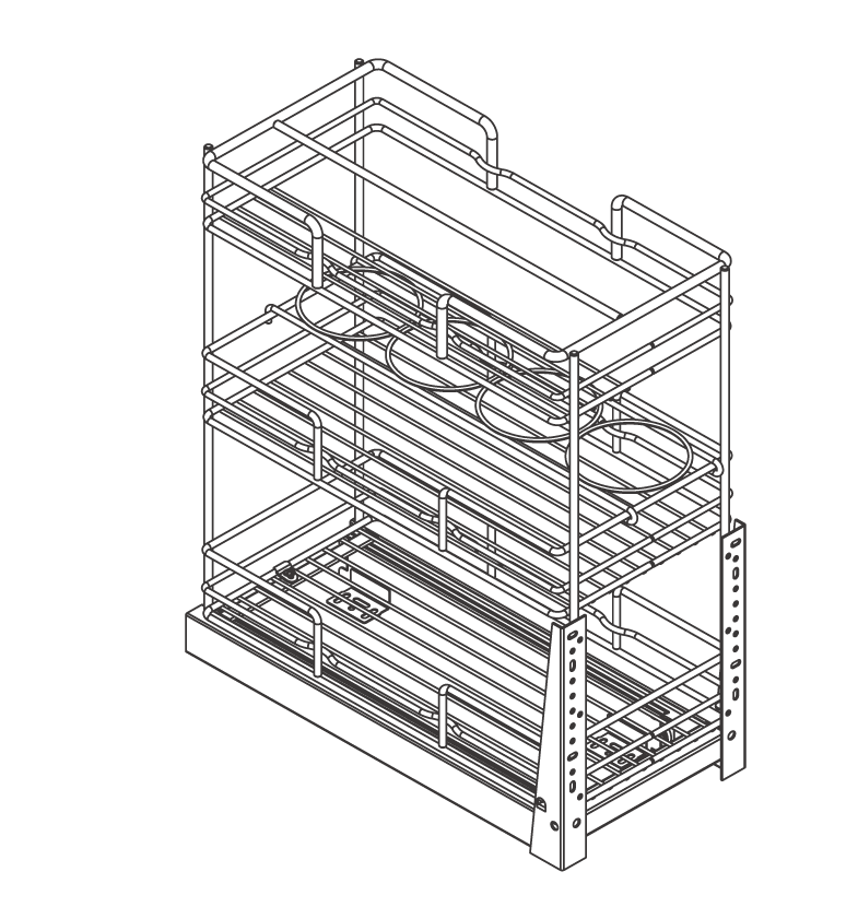 3 Layer Pull Out Kitchen Basket (PTJ023D)