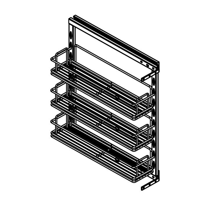3 Layer Spice & Bottle Rack Pull-Out Rack (KPTJ009F)