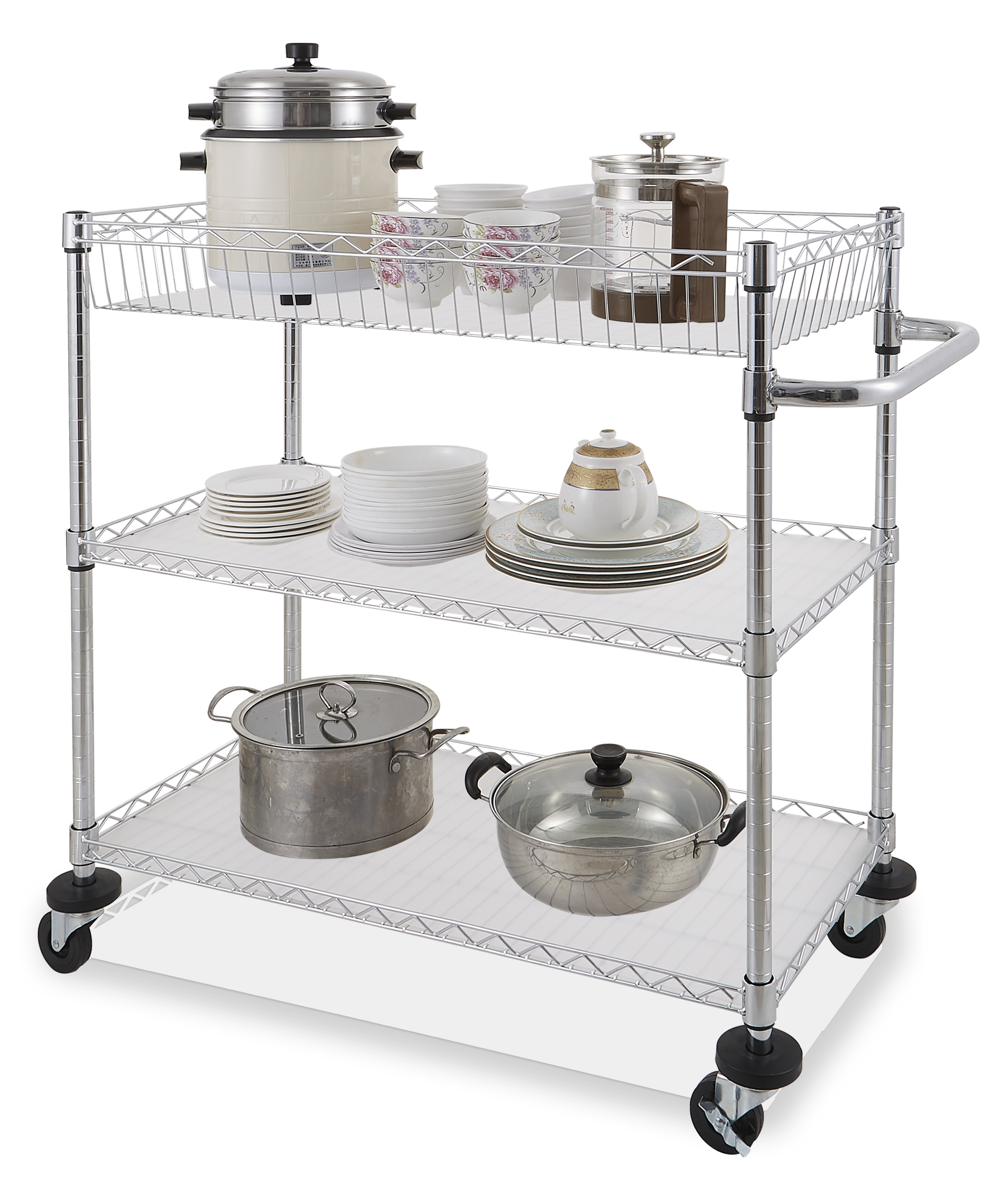 Carro de cocina 3 niveles cromado HODWR44