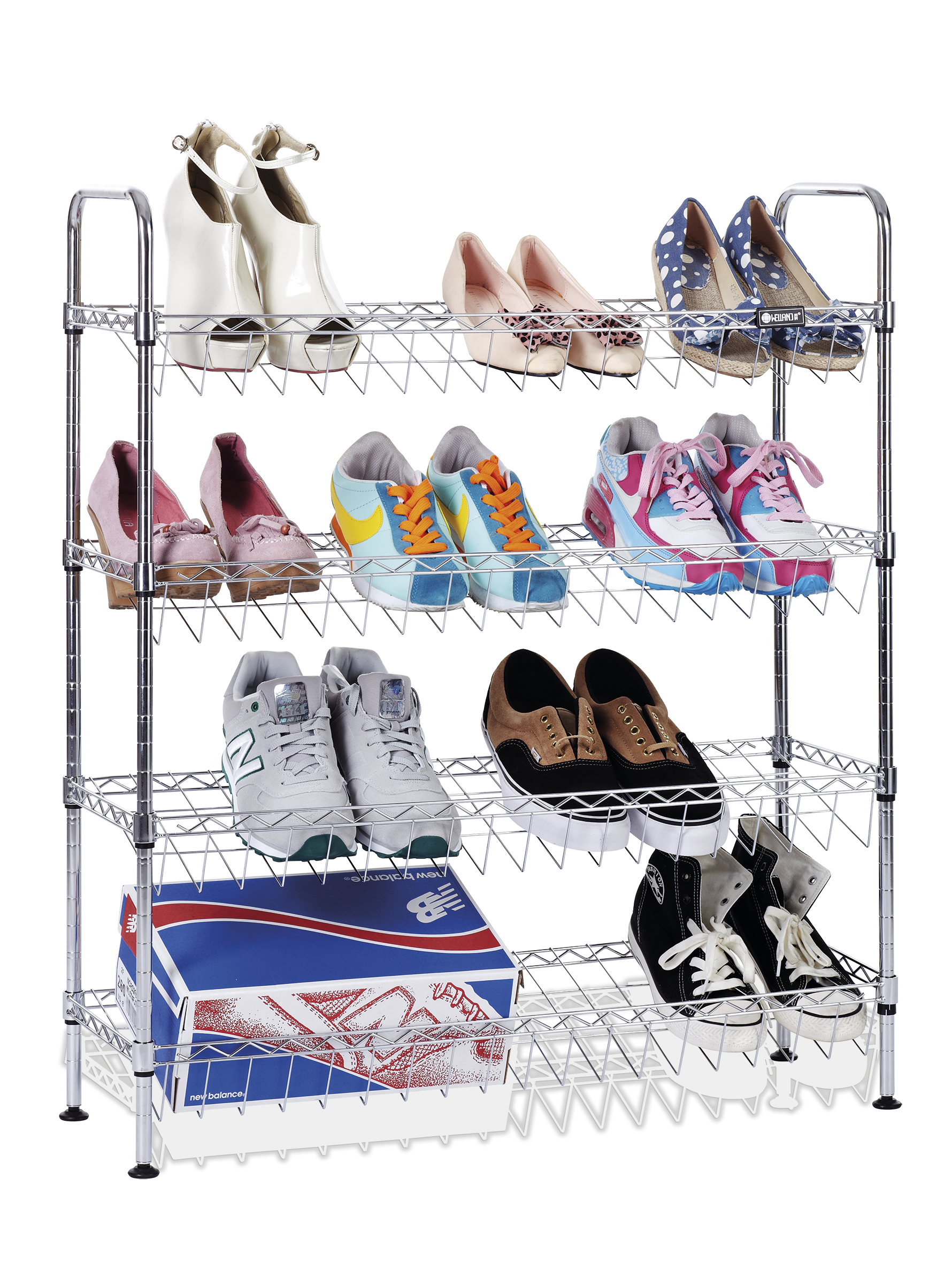 Zapatero cromado 4 niveles HODWR49