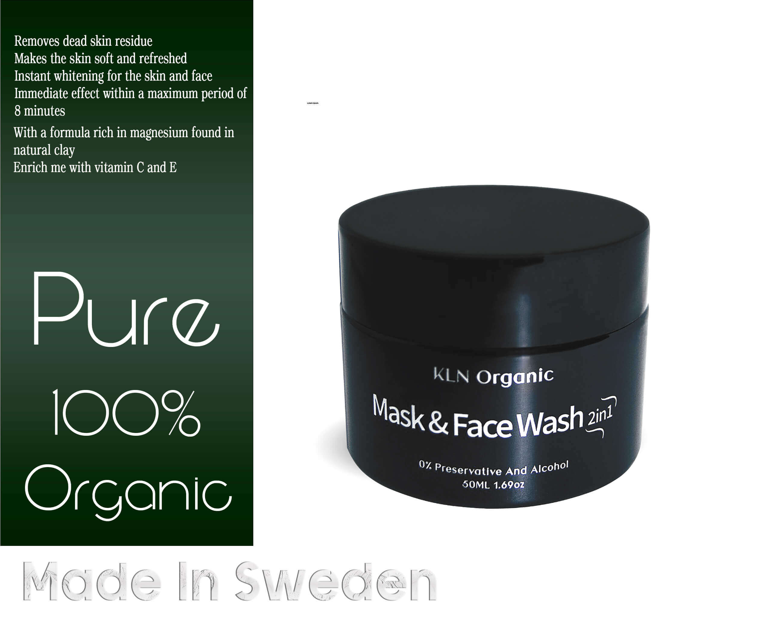 KLN Organic Mask and face wash