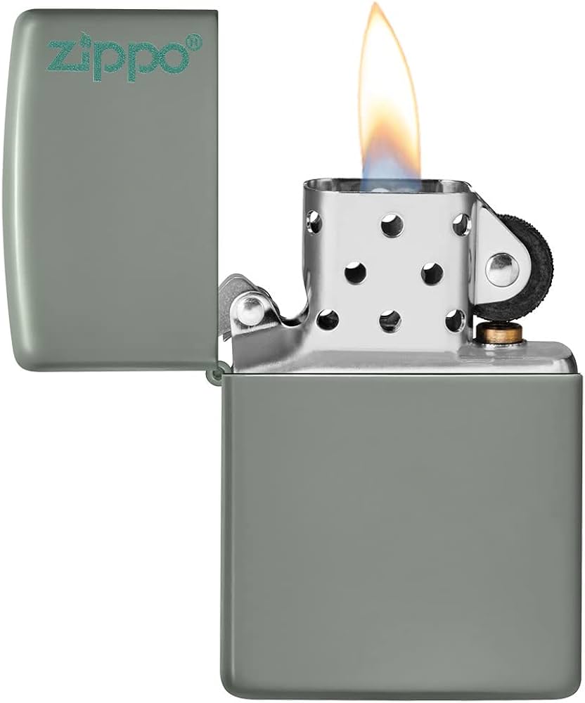 Zippo 49843zl sage green matte zippo log