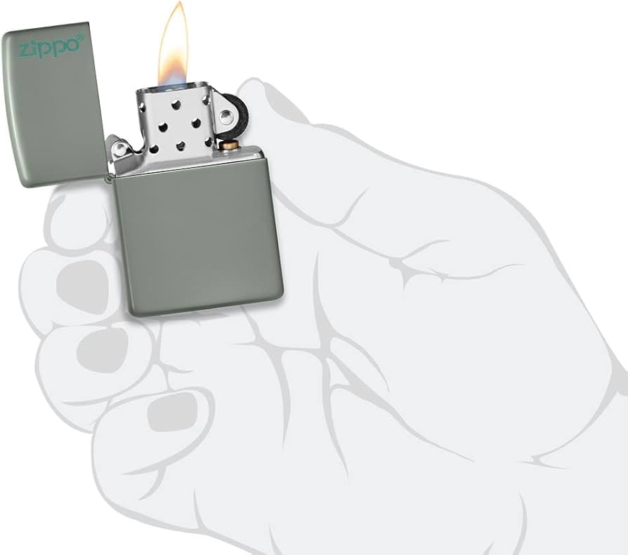 Zippo 49843zl sage green matte zippo log