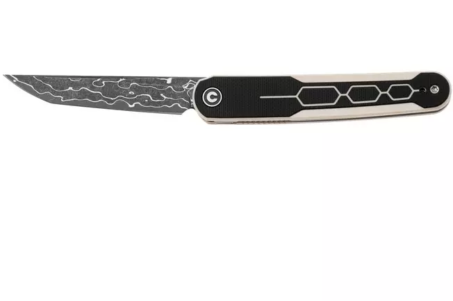 Civivi KwaiQ 23015-DS1, Damascus, Milled Ivory Black G10,