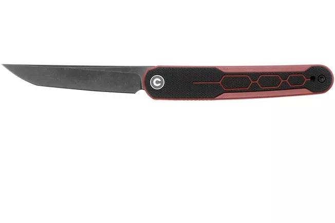 Civivi KwaiQ C23015-1 Blackwashed Nitro-V, Milled Burgundy Black G10, 