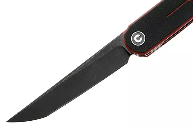 Civivi KwaiQ C23015-1 Blackwashed Nitro-V, Milled Burgundy Black G10, 