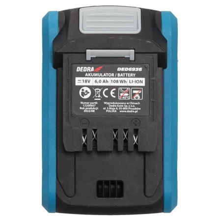 DEDRA įkraunamas akumuliatorius 6,0Ah, 18V Lithium-ion  SAS+ALL 