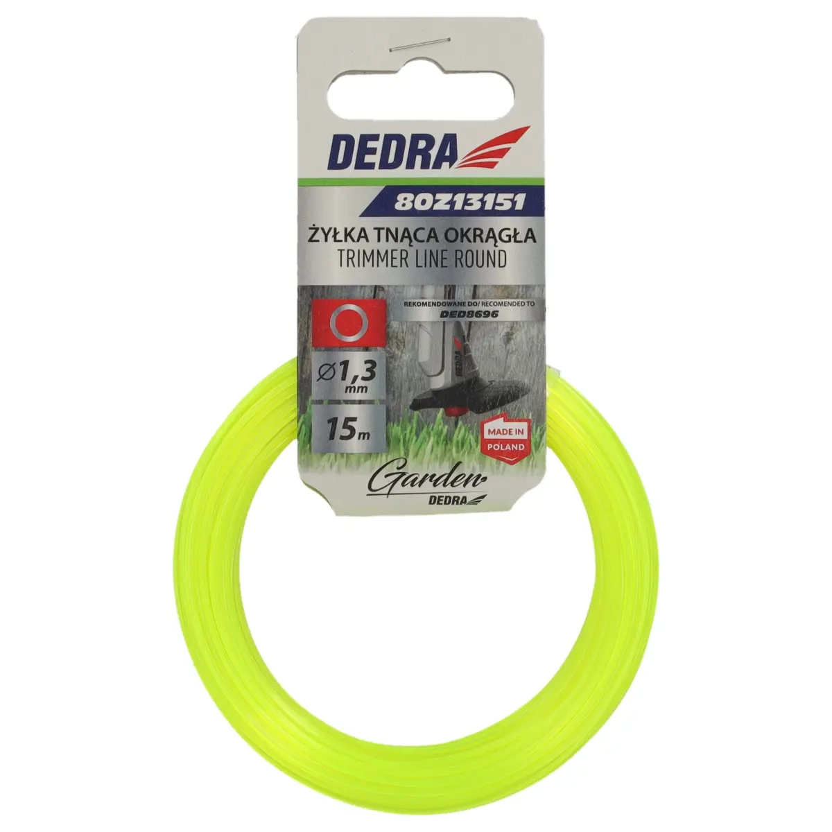 DEDRA pjovimo valas apvalus 1,3mm x 15m