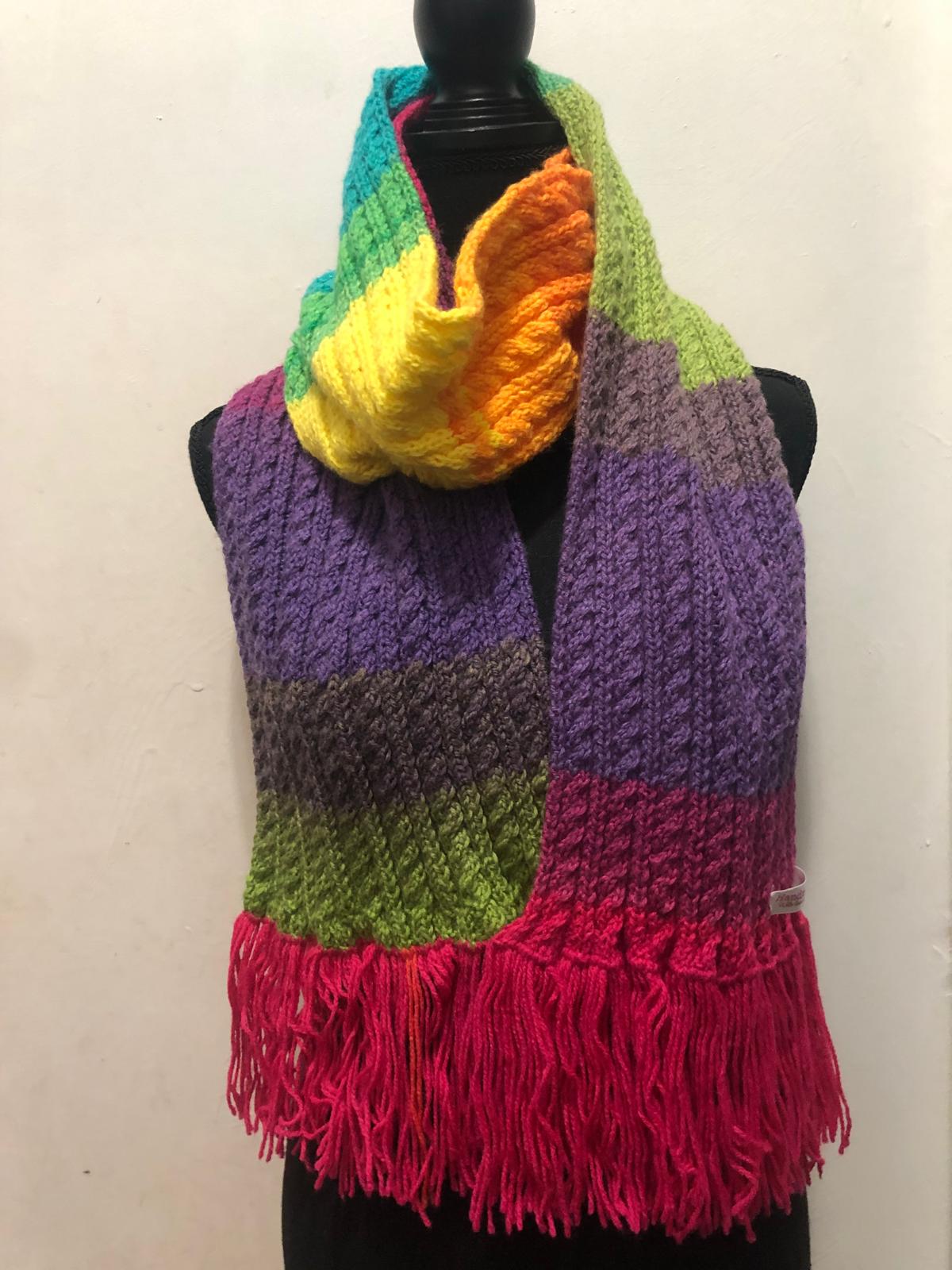 Rainbow Knit Scarf