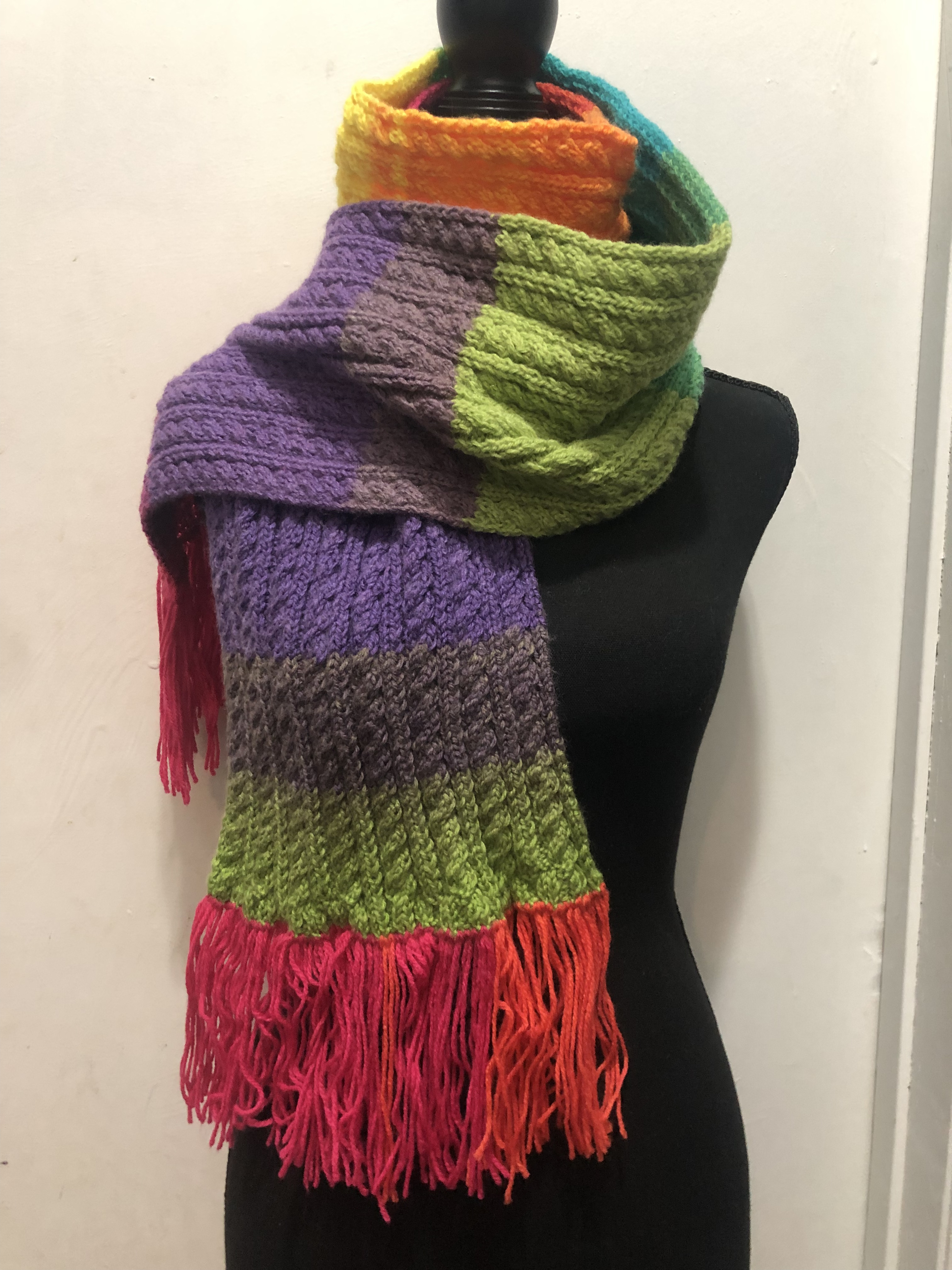 Rainbow Knit Scarf