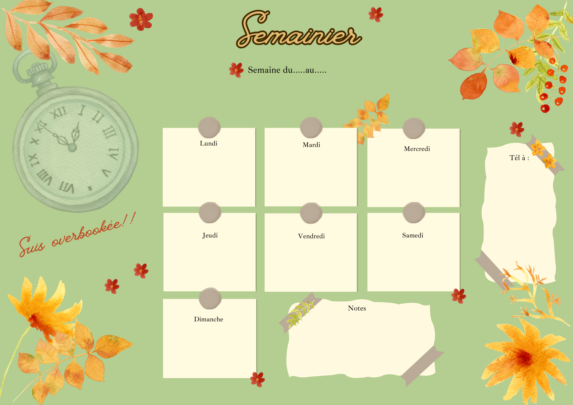 Semainier d'automne
