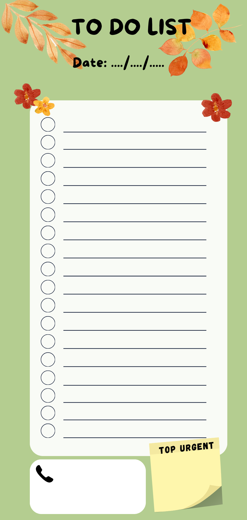 To-do list d'automne
