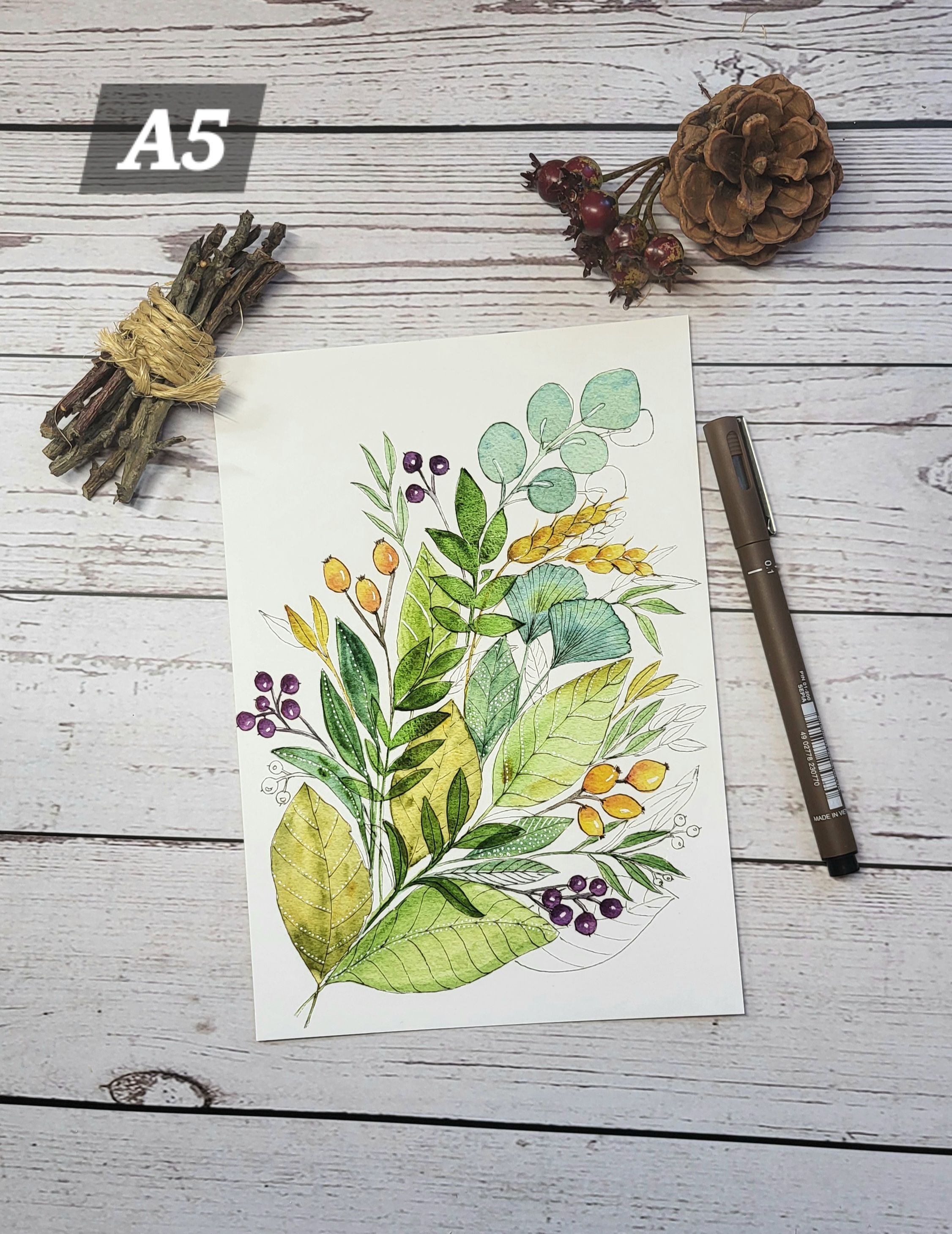 Bouquet de feuillages et baies