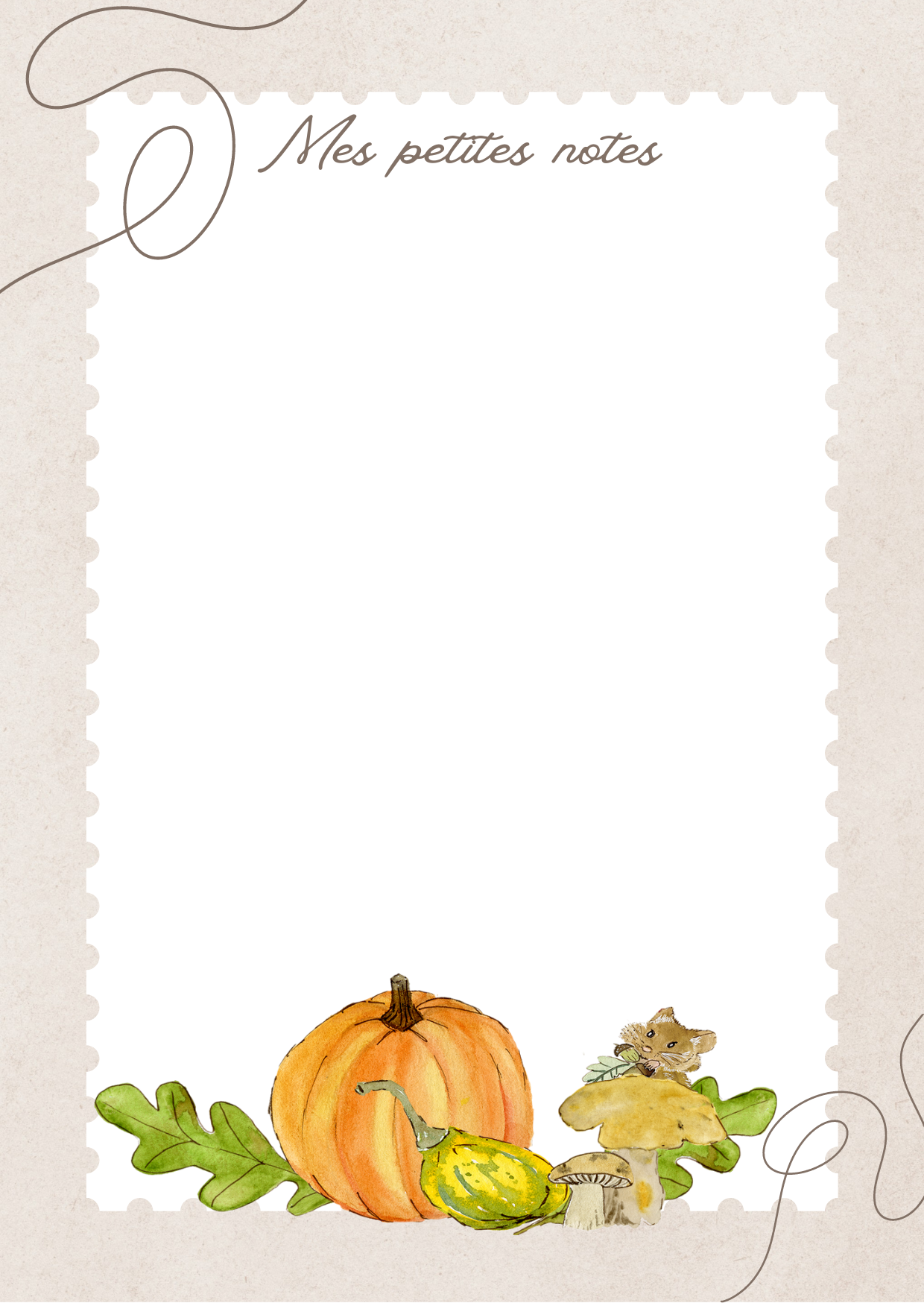 Bloc-notes souris et citrouilles