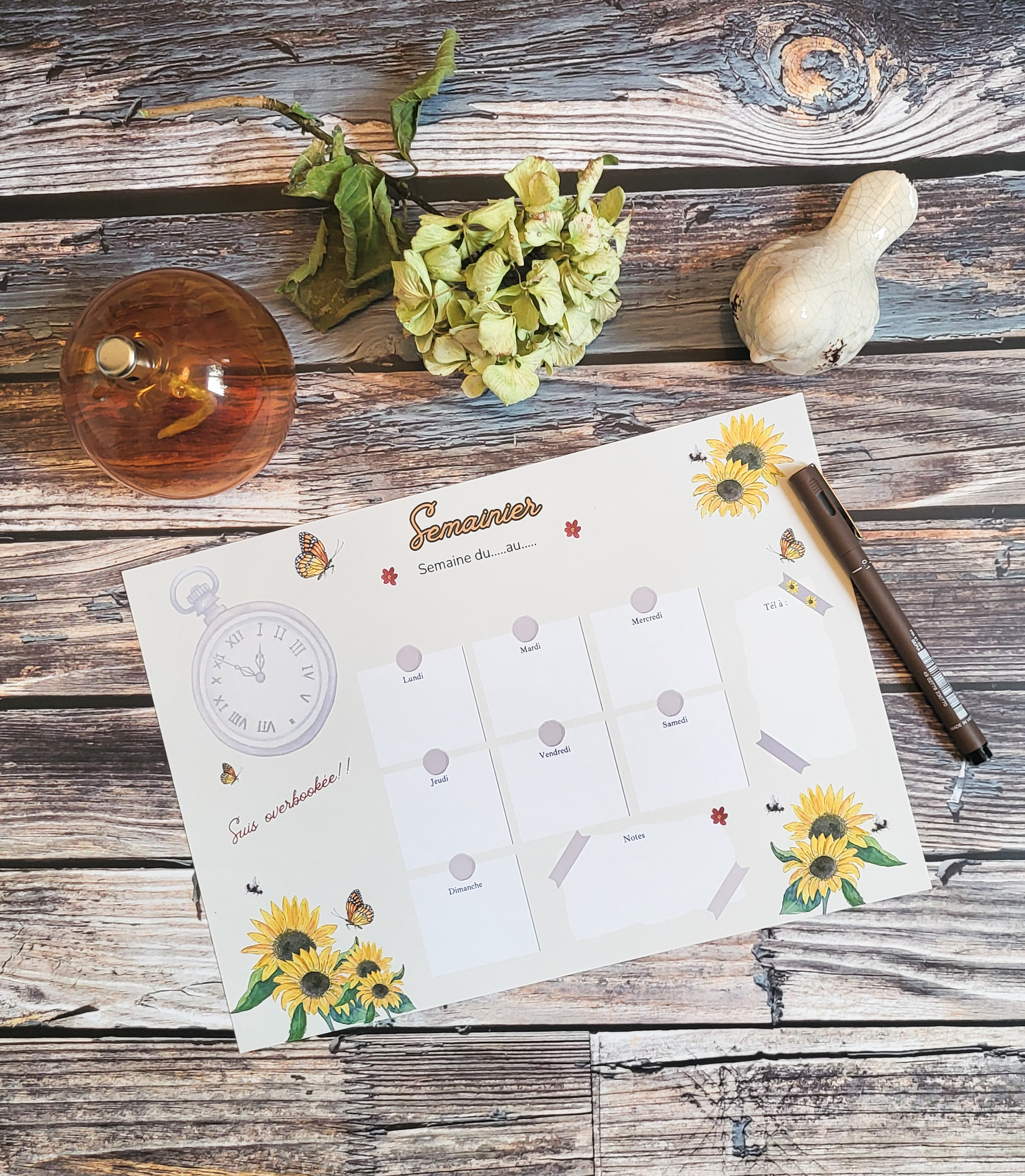 Semainier "Les Tournesols"