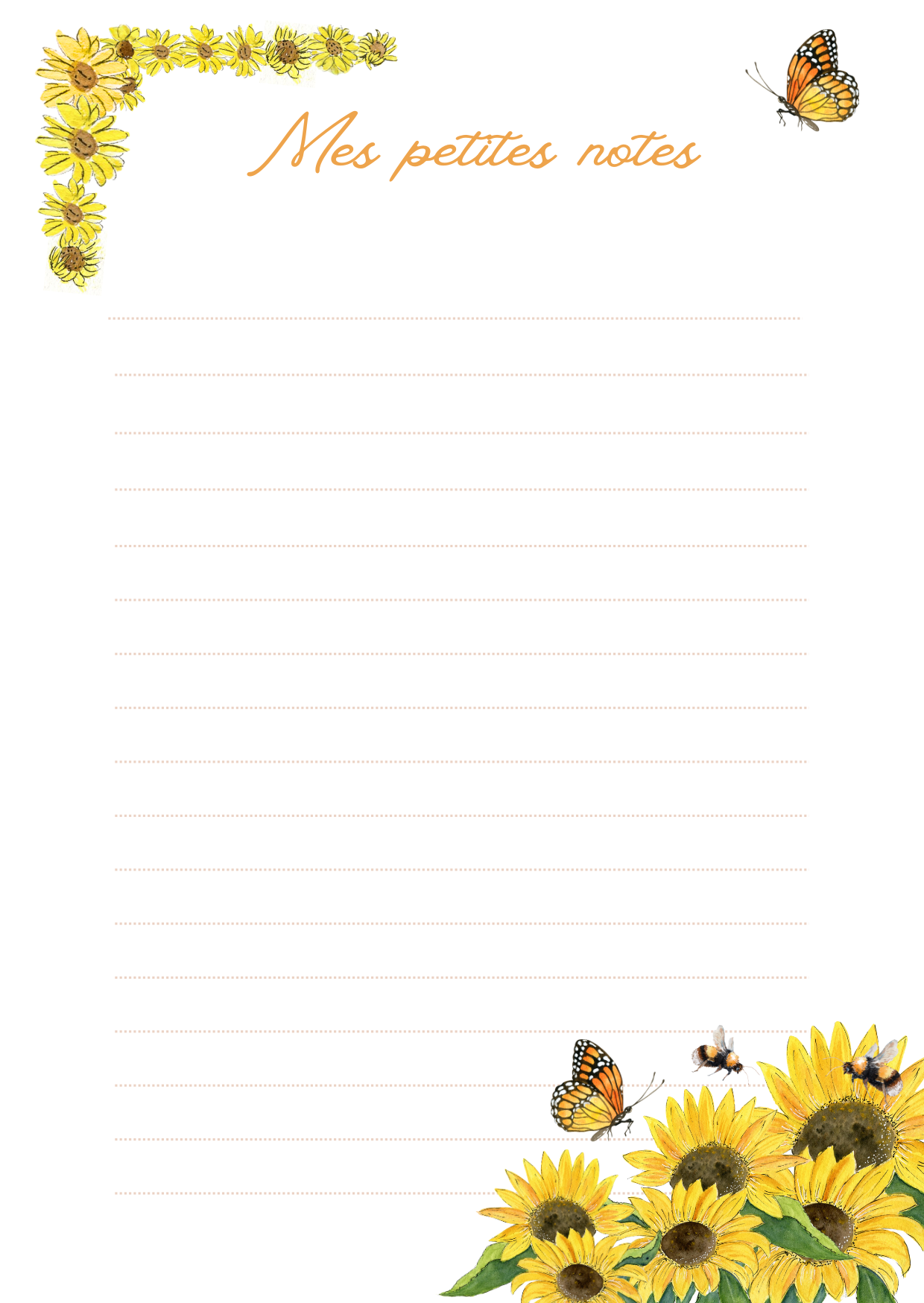 Bloc-notes " Tournesols"