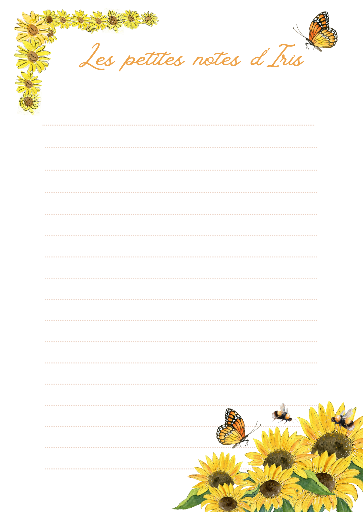 Bloc-notes " Tournesols"