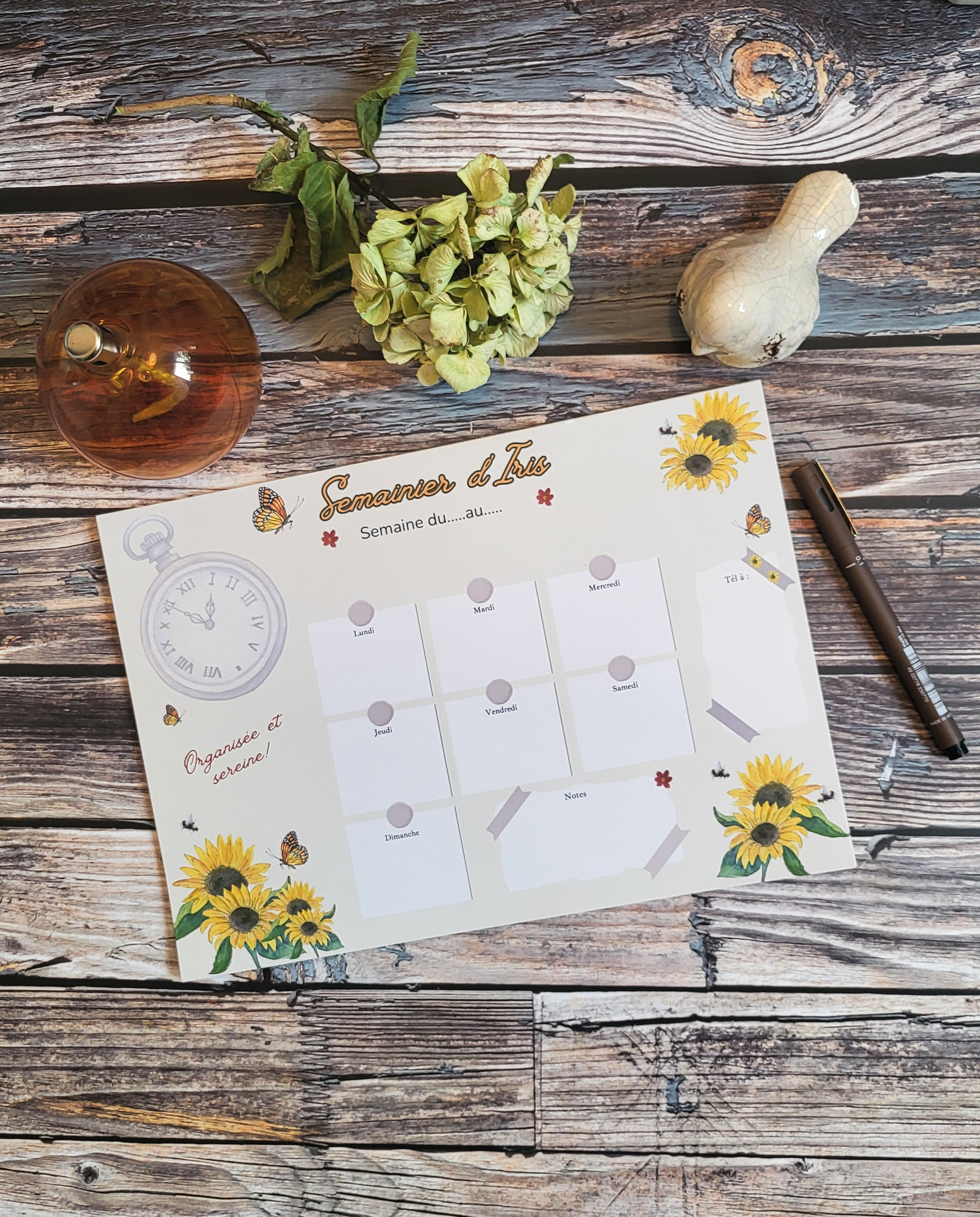 Semainier "Les Tournesols"