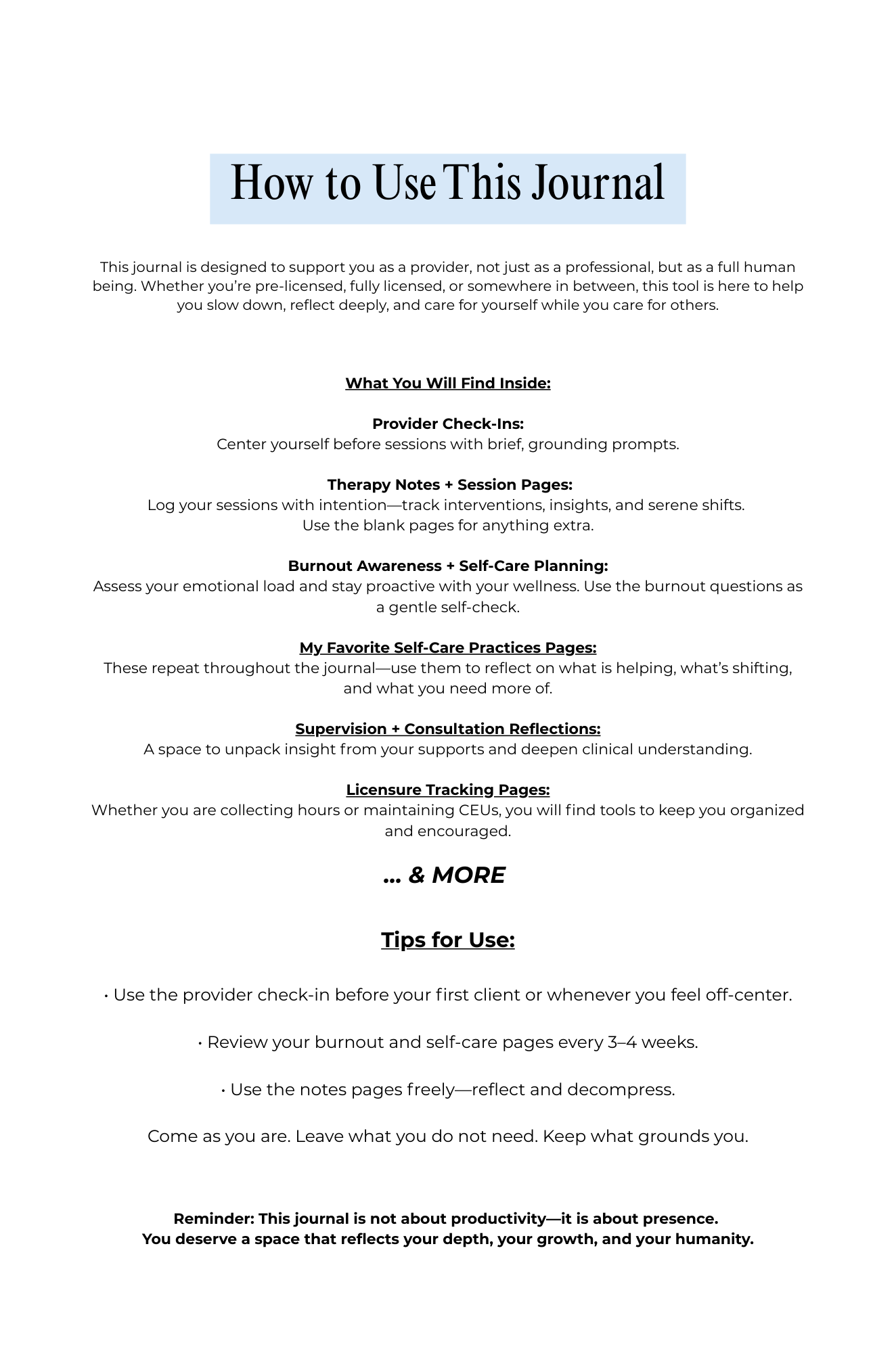 Serenity Pages Vol II. Therapist Volume