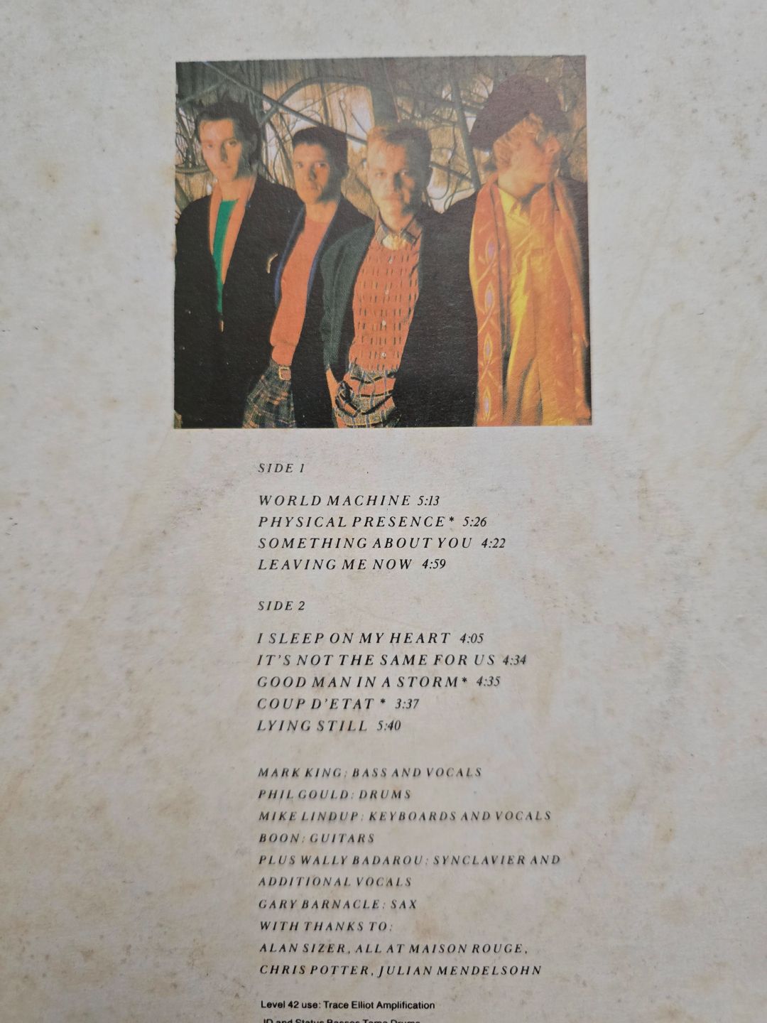 Level 42 world machine Vinyl Record