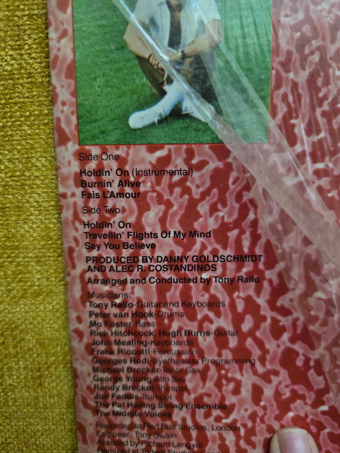 Tony Rallo & The Midnite Band - Burnin' Alive vinyl record 