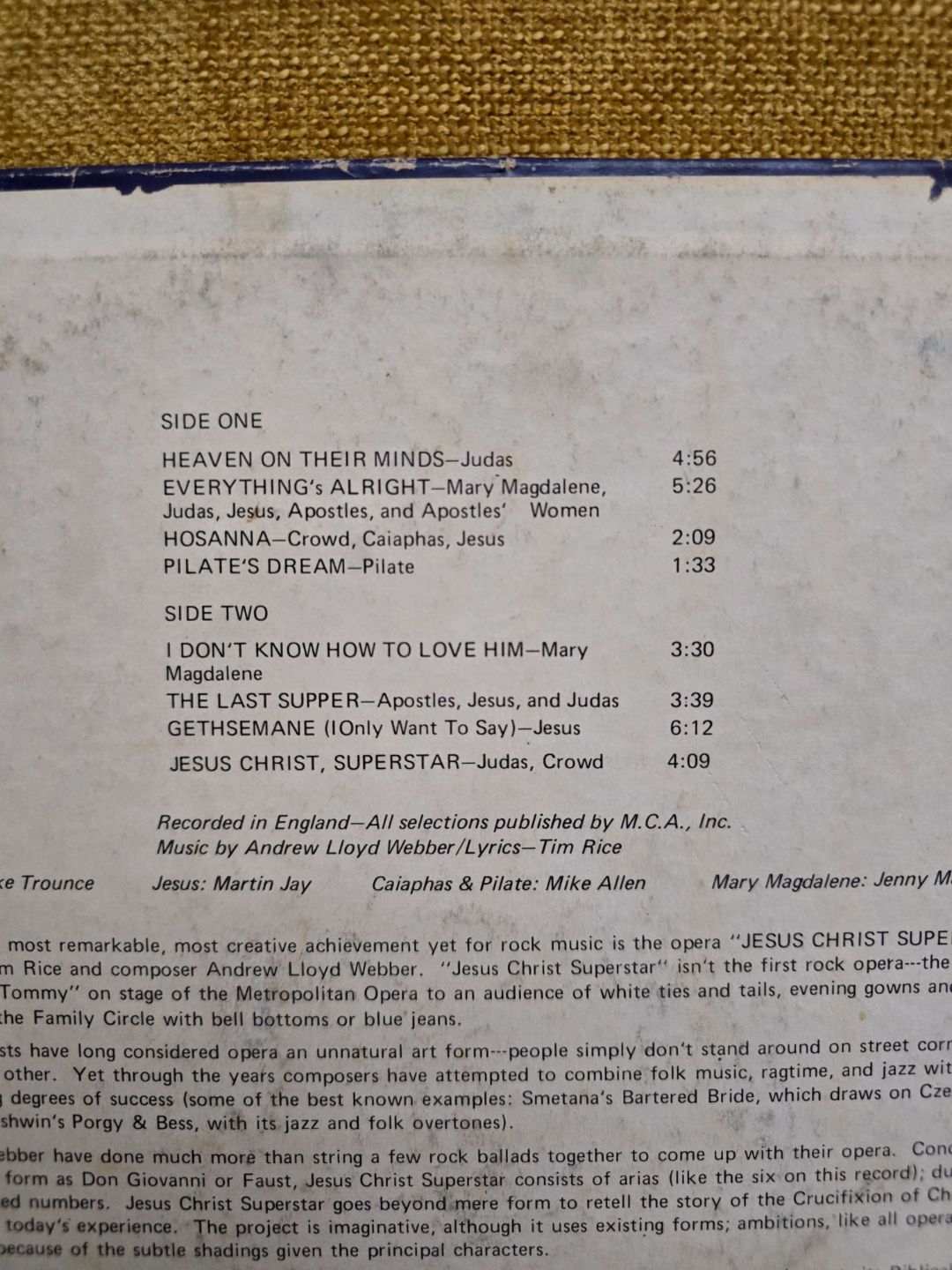 Jesus Christ Superstar Vinyl Record