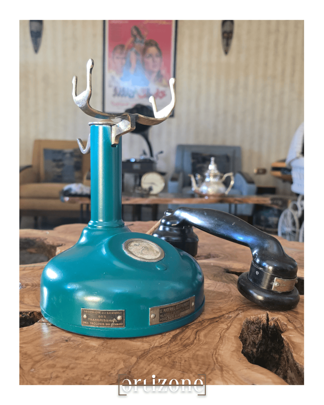 WWII French Army Rotary Telephone – Turquoise