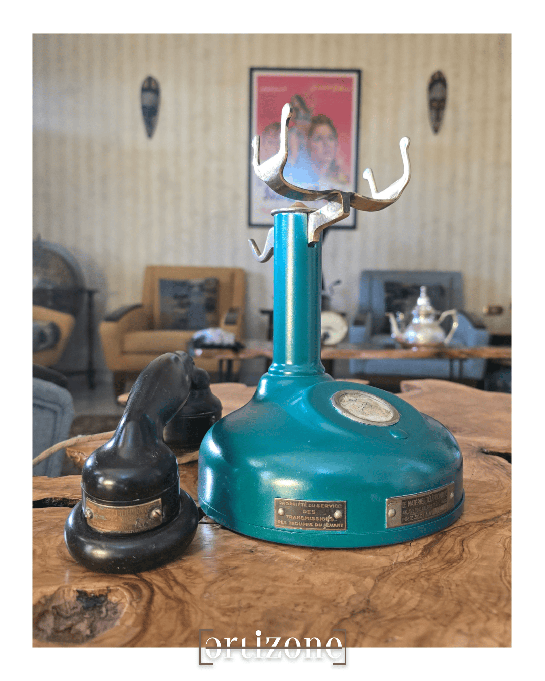 WWII French Army Rotary Telephone – Turquoise