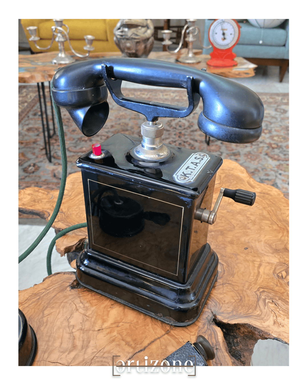 Antique Danish Hand Crank Telephone 