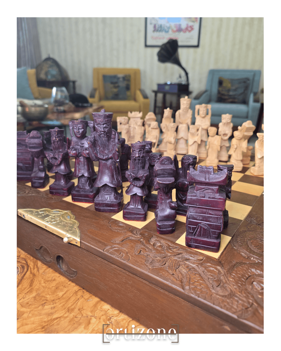 Hand-Carved Wooden Chess Set
