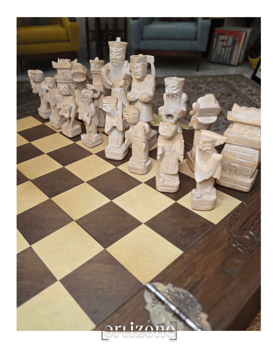 Hand-Carved Wooden Chess Set