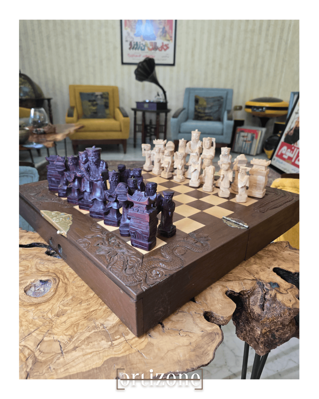 Hand-Carved Wooden Chess Set