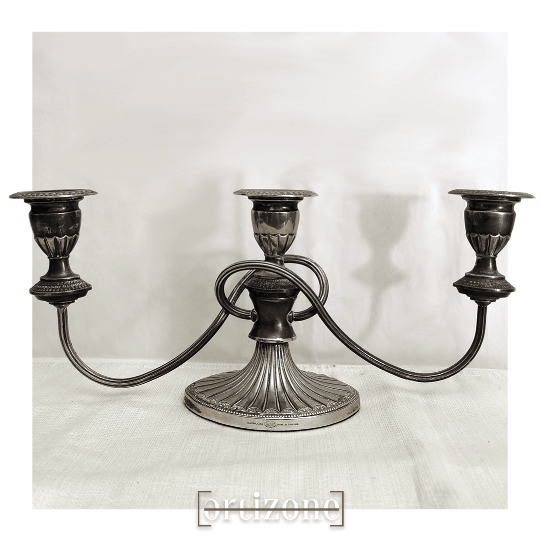 Falstaff Vintage Silver Candelabra Set of 2