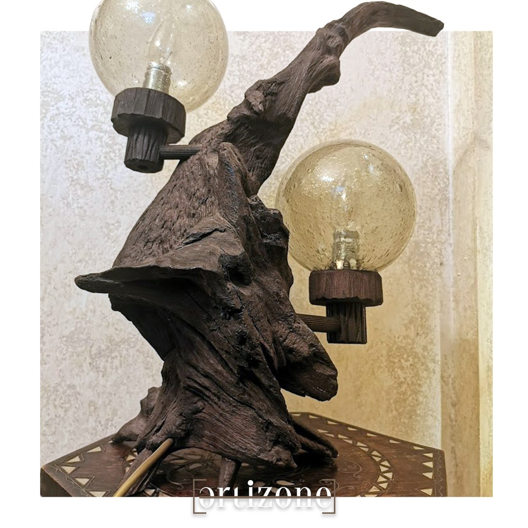 Rustic Driftwood Table Lamp