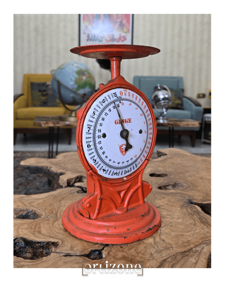 Vintage Red Weighing Scale