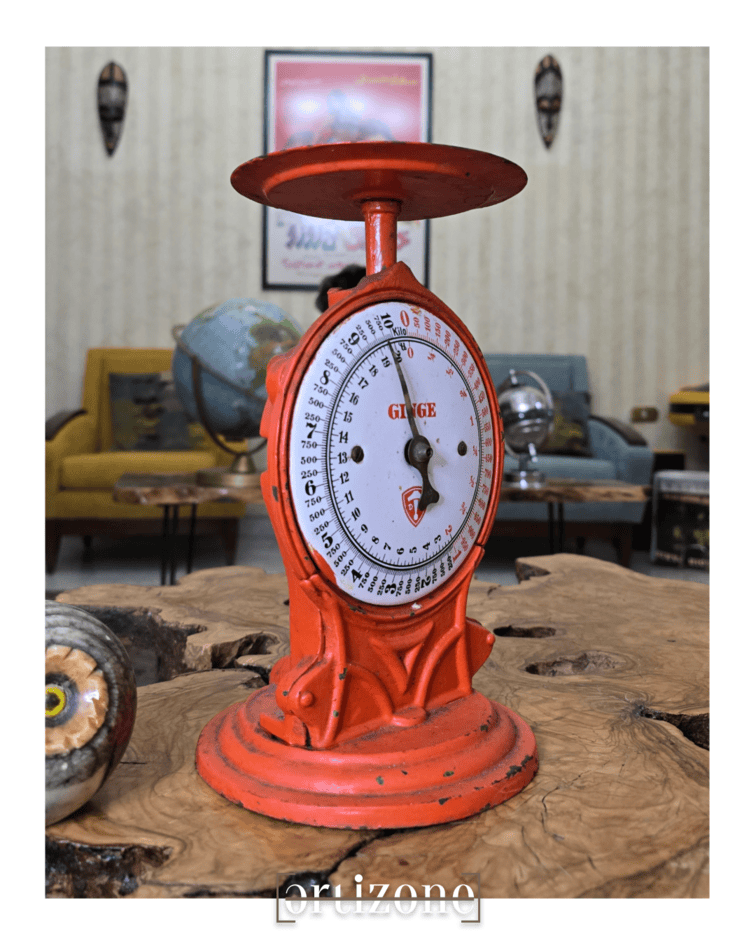 Vintage Red Weighing Scale