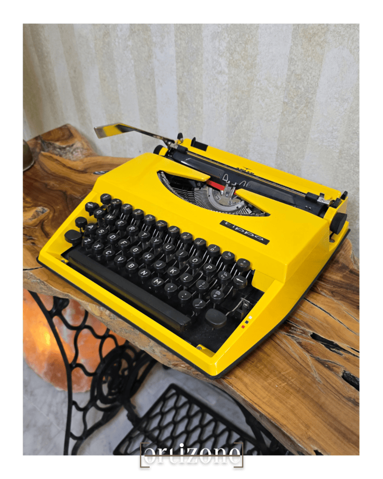 Vintage Adler Tippa Yellow Typewriter