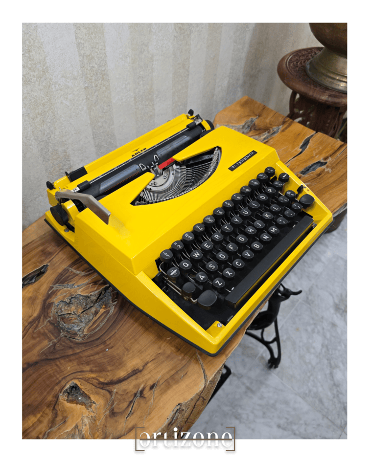 Vintage Adler Tippa Yellow Typewriter