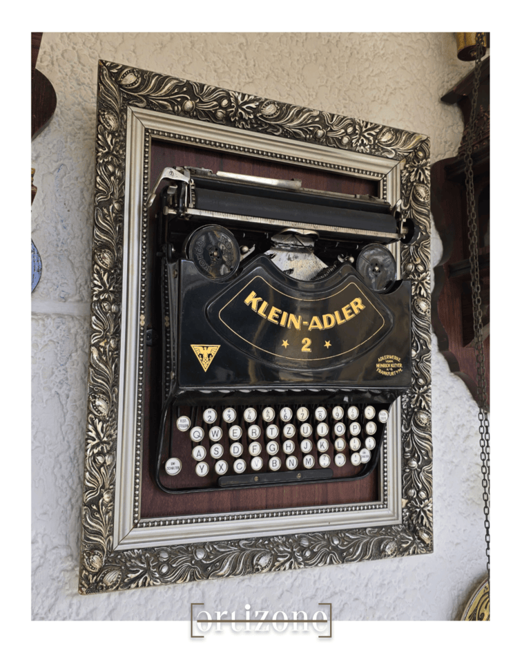 Vintage Wall Mounted Framed Typewriter