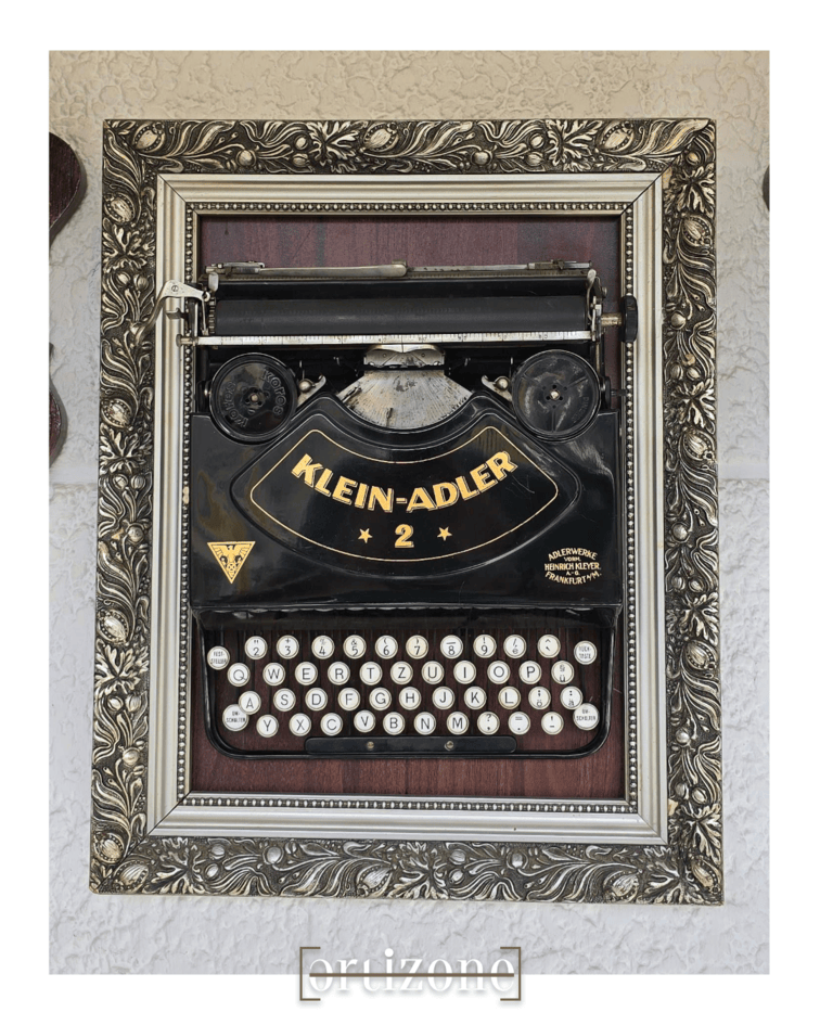 Vintage Wall Mounted Framed Typewriter