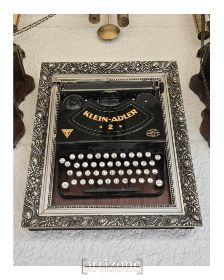 Vintage Wall Mounted Framed Typewriter