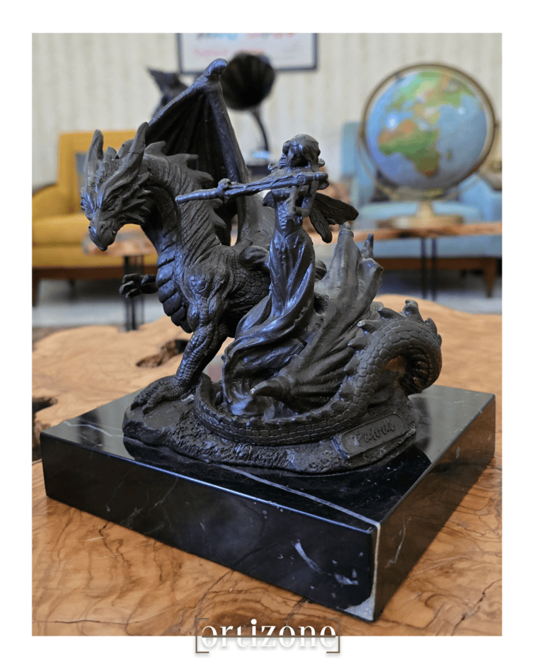 Bronze Dragon & Violinist Statue