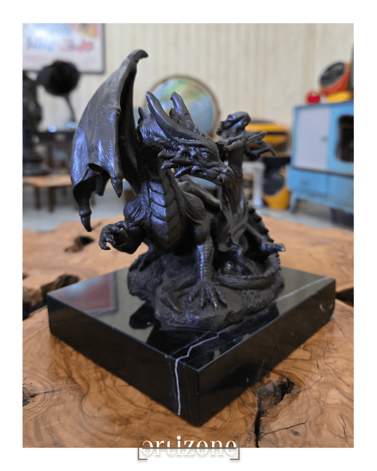 Bronze Dragon & Violinist Statue