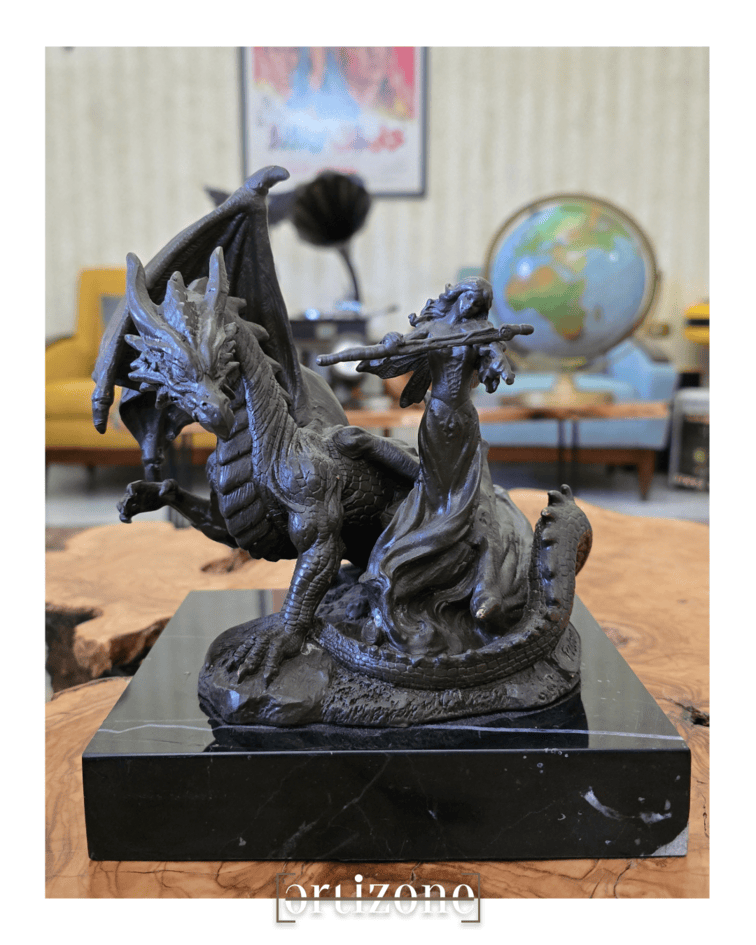 Bronze Dragon & Violinist Statue