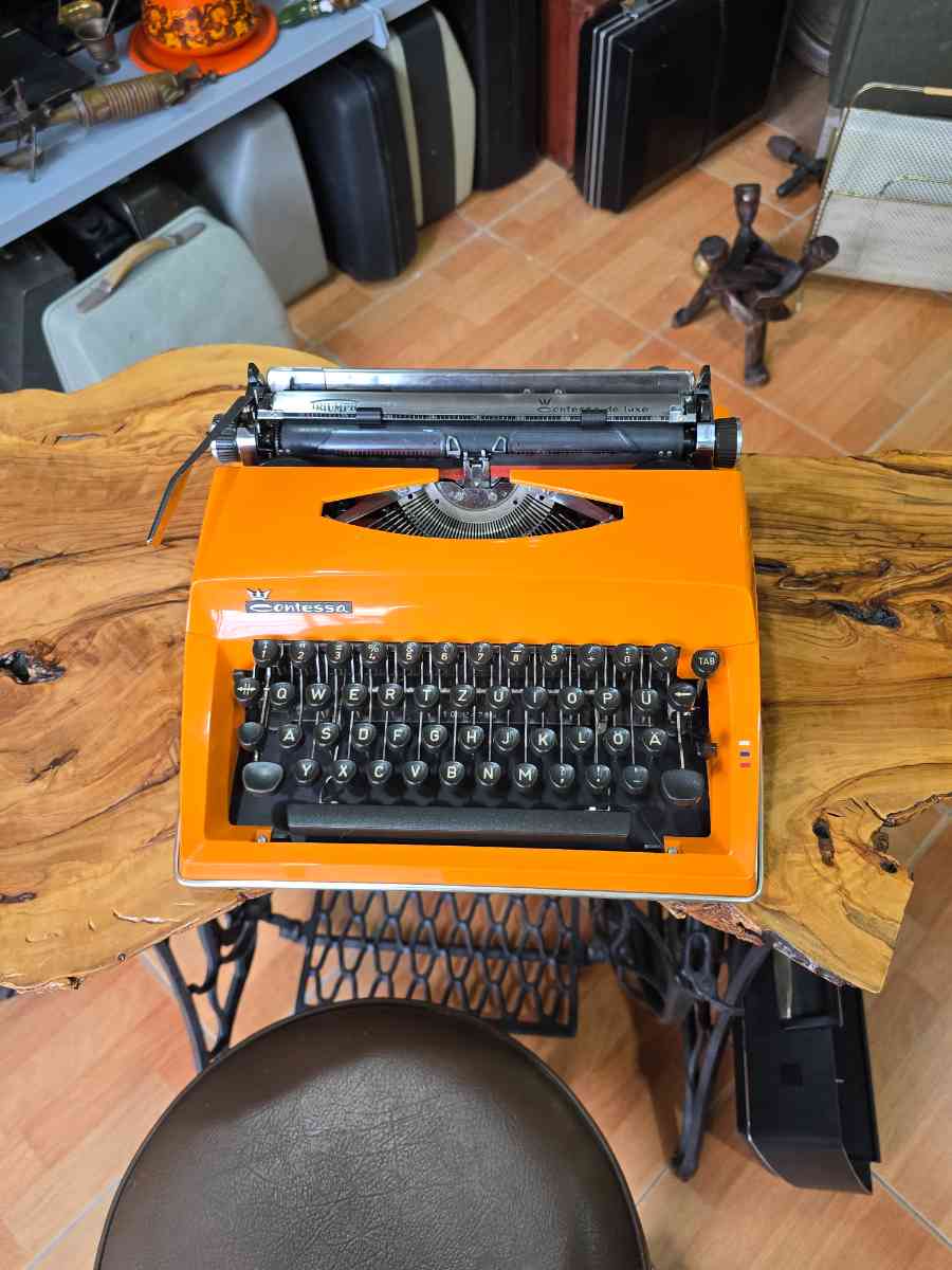 Triumph Contessa Vintage Orange Typewriter
