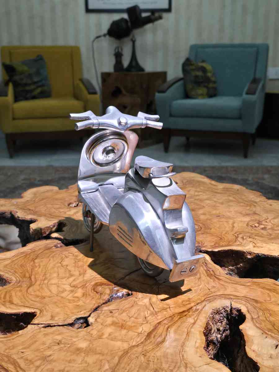 Aluminum Vespa scooter figurine