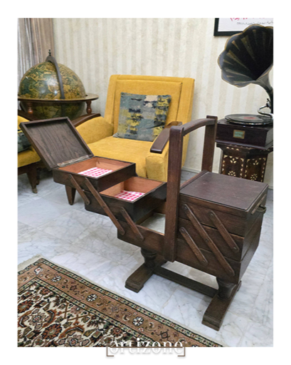 Vintage Wooden Sewing Box