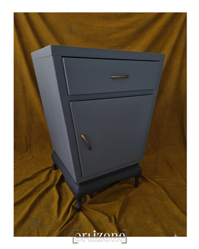 Gray vintage bedside cabinet - set of 2